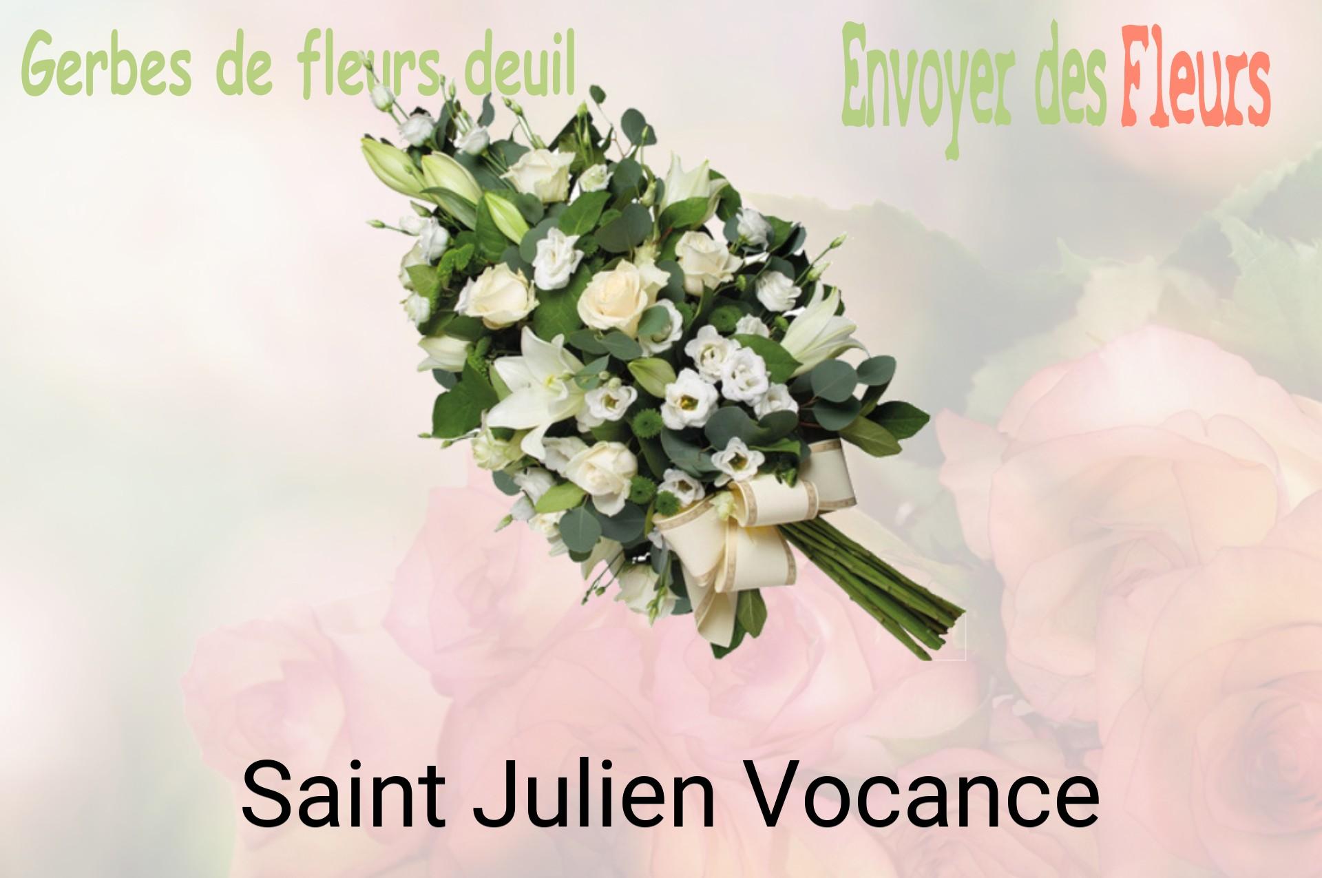 Gerbe de fleurs de deuil livrée à Saint-Julien-Vocance